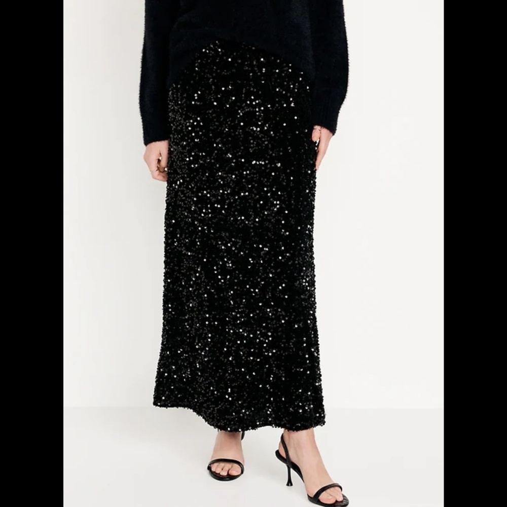 NWT Old Navy Sequin A-Line Maxi Skirt